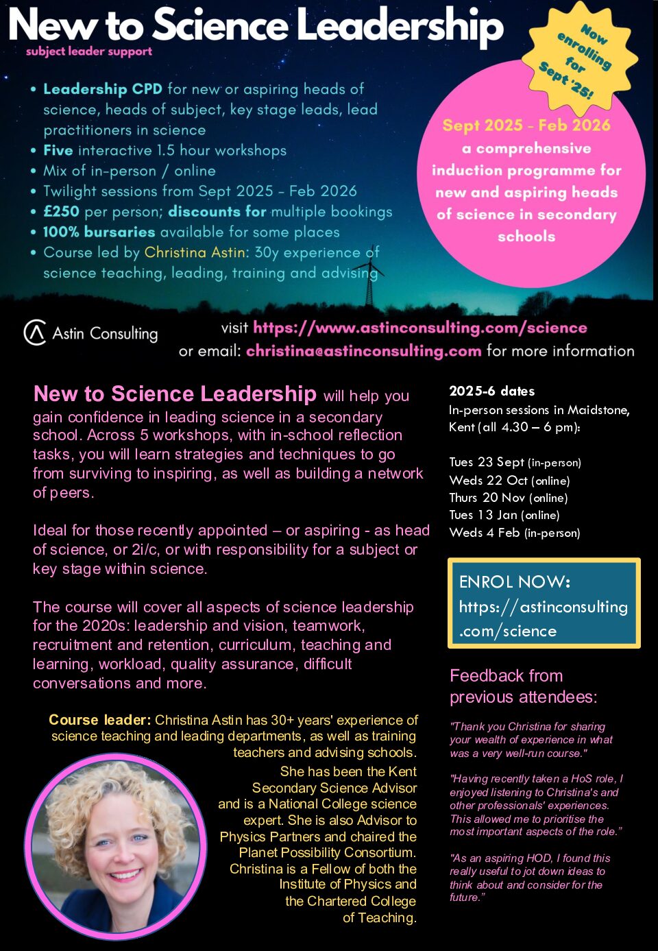 New to Science Leadership